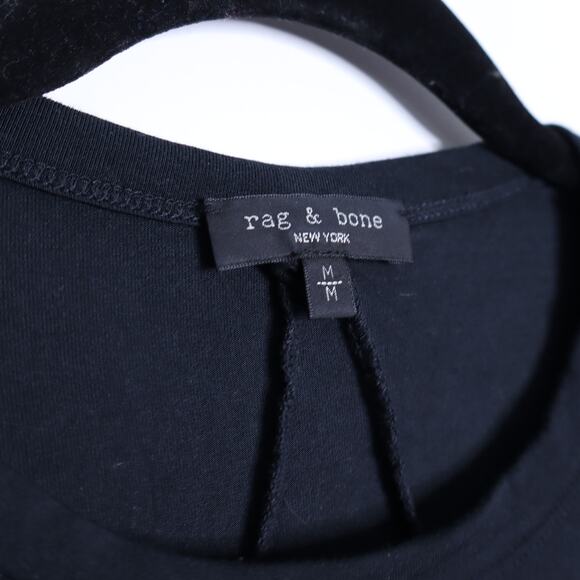 RAG & BONE Luca Baby Tee Black Crew Neck Short Sleeve Knit Top Women's M - Picture 9 of 10